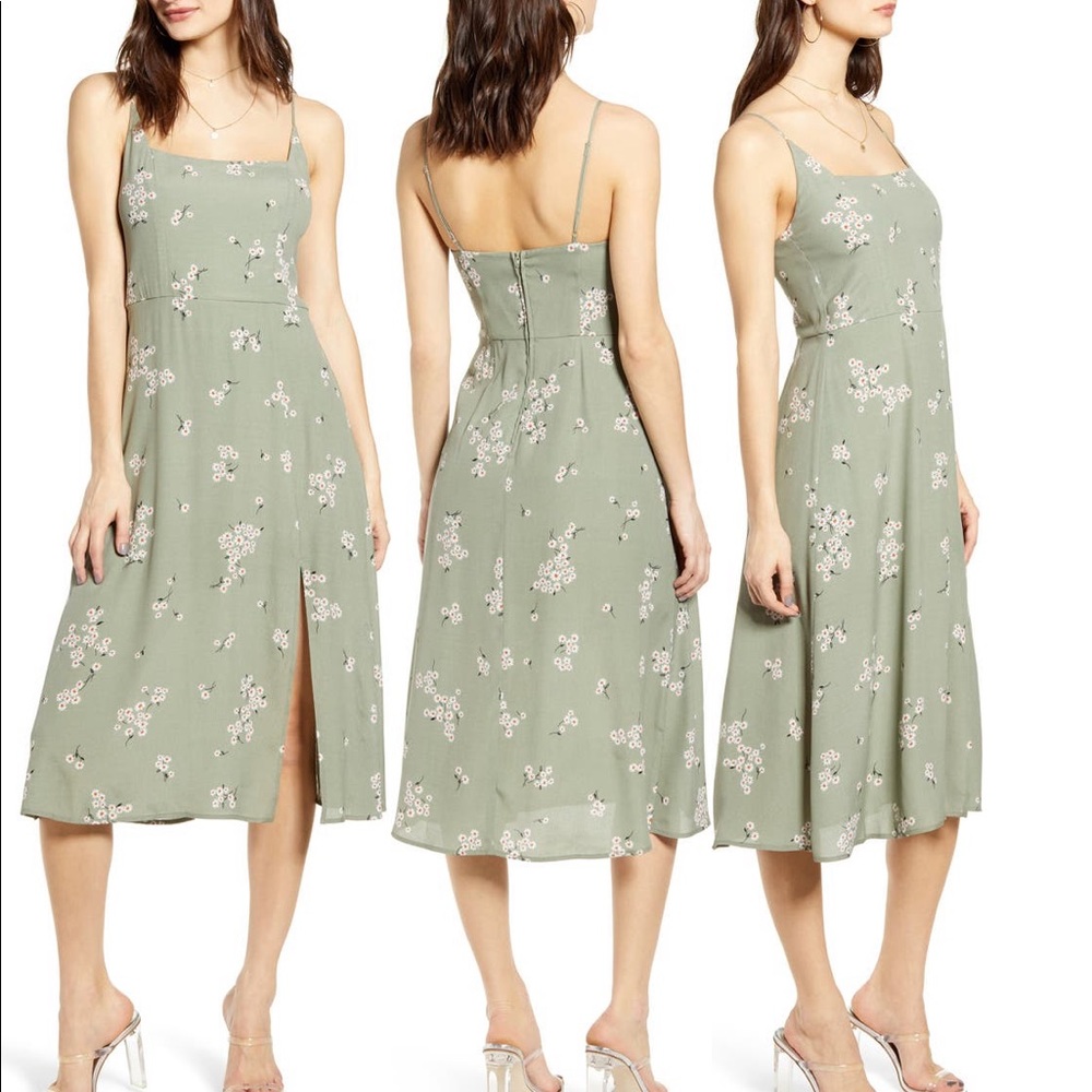 Row A Retro Fit Floral MIDI Dress Size Small